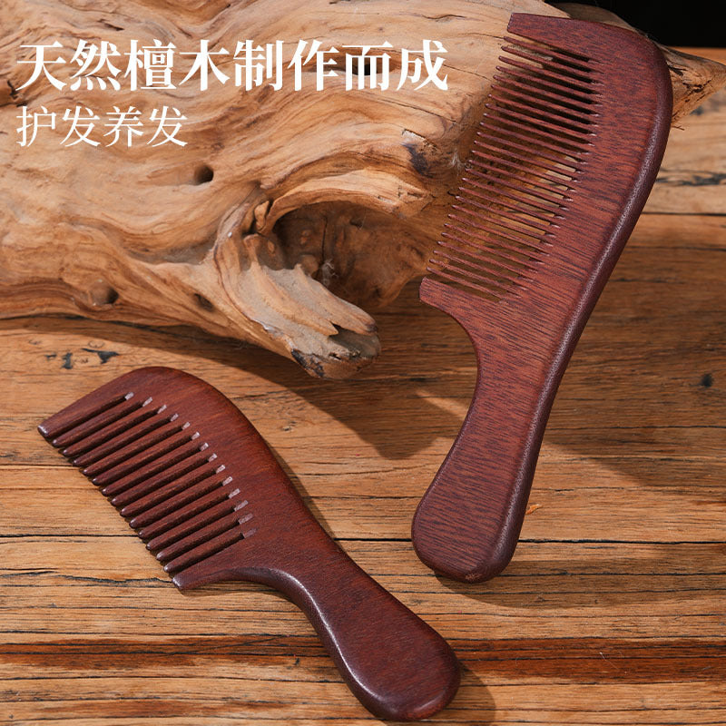 Wholesale Red Sandalwood Comb, Wide-Tooth Smooth Hair Comb, Fine-Tooth Holiday Gift, Antique Style Wooden Comb, Custom Logo - image 2