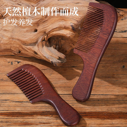 Wholesale Red Sandalwood Comb, Wide-Tooth Smooth Hair Comb, Fine-Tooth Holiday Gift, Antique Style Wooden Comb, Custom Logo - image 2