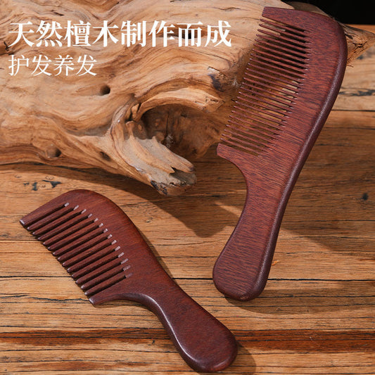 Wholesale Red Sandalwood Comb, Wide-Tooth Smooth Hair Comb, Fine-Tooth Holiday Gift, Antique Style Wooden Comb, Custom Logo - image 2