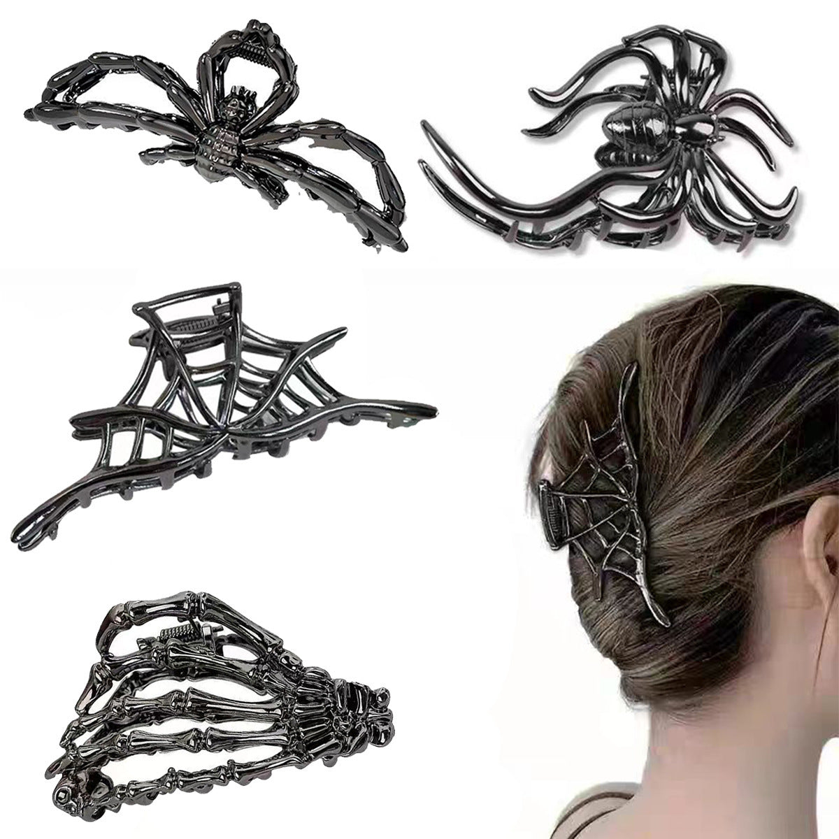 Minimalist Skull Claw Hair Clip for Women, Autumn Niche Design, Shark Clip with High-End Elegant, Large Size - image 3