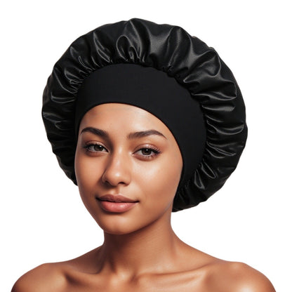 Amazon Women's Wide-Brimmed High-Elastic Hat Satin Nightcap Hairdressing Shower Cap High-End Material Satin Hair Care Cap - image 2
