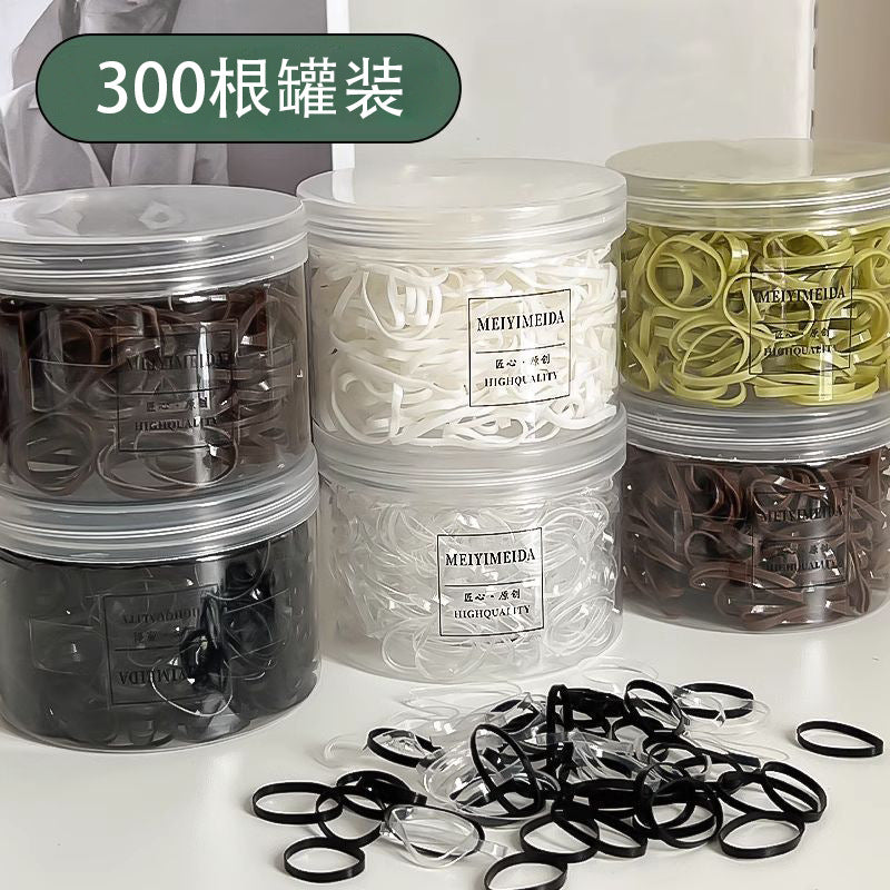 Disposable Small Rubber Band Hair Tie Black Leather Case High Elasticity Durable Leather Ring Does Not Hurt Hair Kidsren's Hair Rope Headwear - image 1