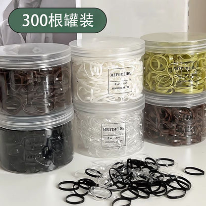 Disposable Small Rubber Band Hair Tie Black Leather Case High Elasticity Durable Leather Ring Does Not Hurt Hair Kidsren's Hair Rope Headwear - image 1
