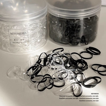 Disposable Small Rubber Band Hair Tie Black Leather Case High Elasticity Durable Leather Ring Does Not Hurt Hair Kidsren's Hair Rope Headwear - image 2