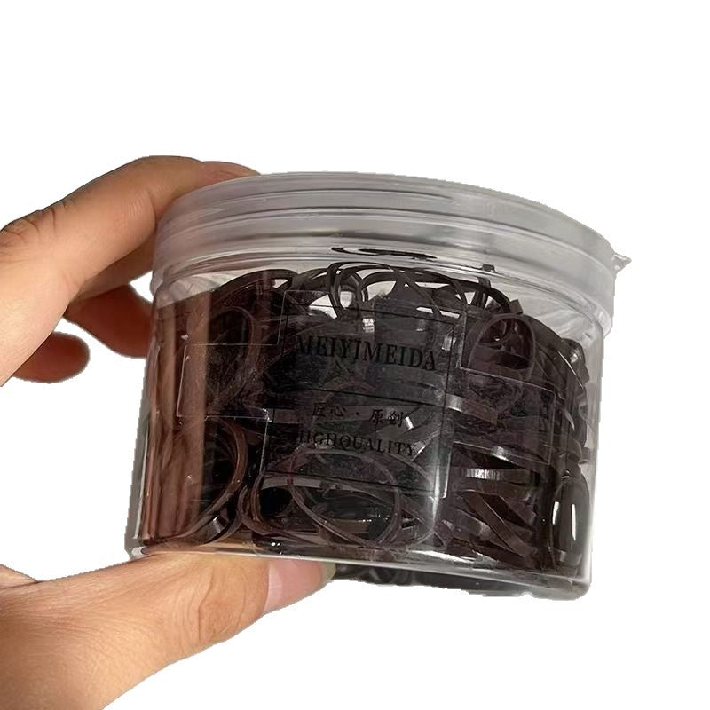 Disposable Small Rubber Band Hair Tie Black Leather Case High Elasticity Durable Leather Ring Does Not Hurt Hair Kidsren's Hair Rope Headwear - image 5