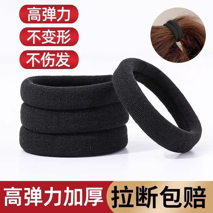Black Internet Celebrity Hair Tie for Women, High Elastic Hair Tie for Adults, Durable Rubber Band, Hot Selling Thick Ponytail Hair Tie - image 2