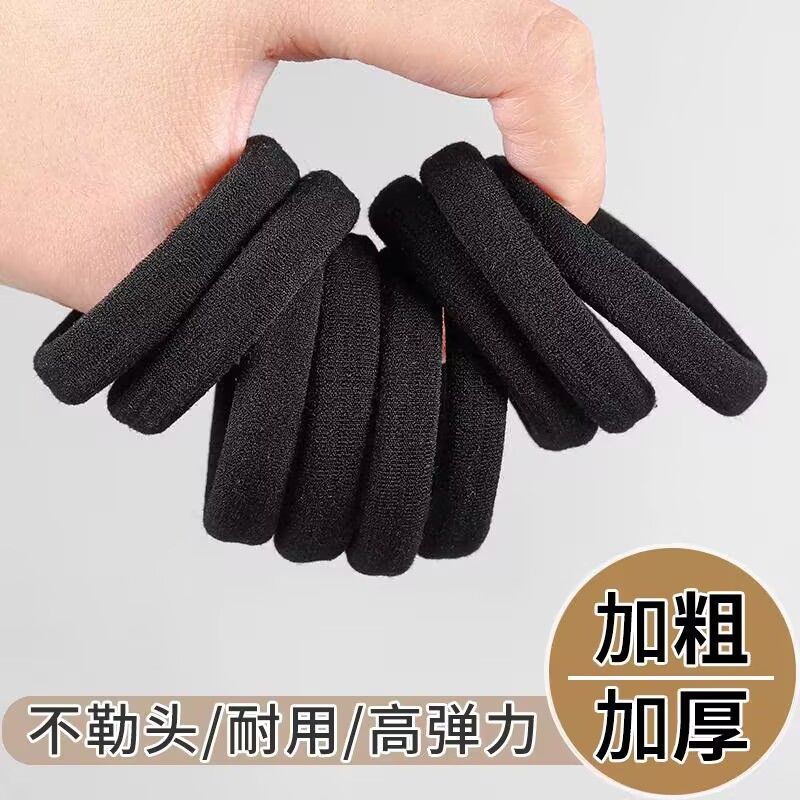 Black Internet Celebrity Hair Tie for Women, High Elastic Hair Tie for Adults, Durable Rubber Band, Hot Selling Thick Ponytail Hair Tie - image 3