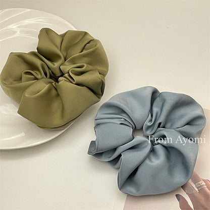 Korean Style Women's High-End Double-Sided Satin Pig Intestine Hair Band, Fashionable French Silk Headband, Hair Rope, Rubber Band Hair Accessories - image 3
