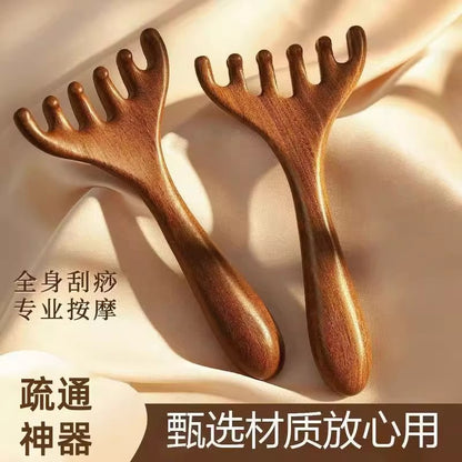 Deer Antler Six-Claw Head Massager, Head Therapy Comb, Massage Claw Scraping, Meridian Comb, Acupuncture Point Scratching, Scalp Scratching and Head Pressing Ar - image 3