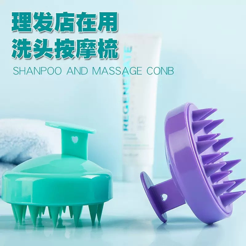 Temu Cross-Border Shampoo Brush Silicone Soft-Head Massage Brush for Home Use to Clean Scalp and Hair, Dual-Use for Dry and Wet Hair, Hair Washing Tool - image 1