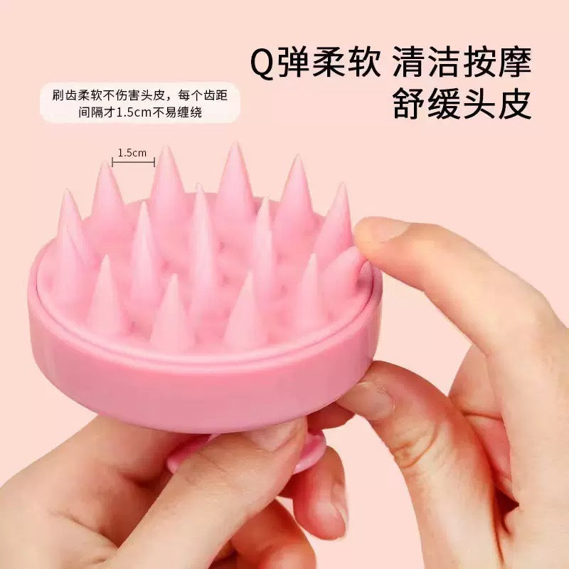 Temu Cross-Border Shampoo Brush Silicone Soft-Head Massage Brush for Home Use to Clean Scalp and Hair, Dual-Use for Dry and Wet Hair, Hair Washing Tool - image 2