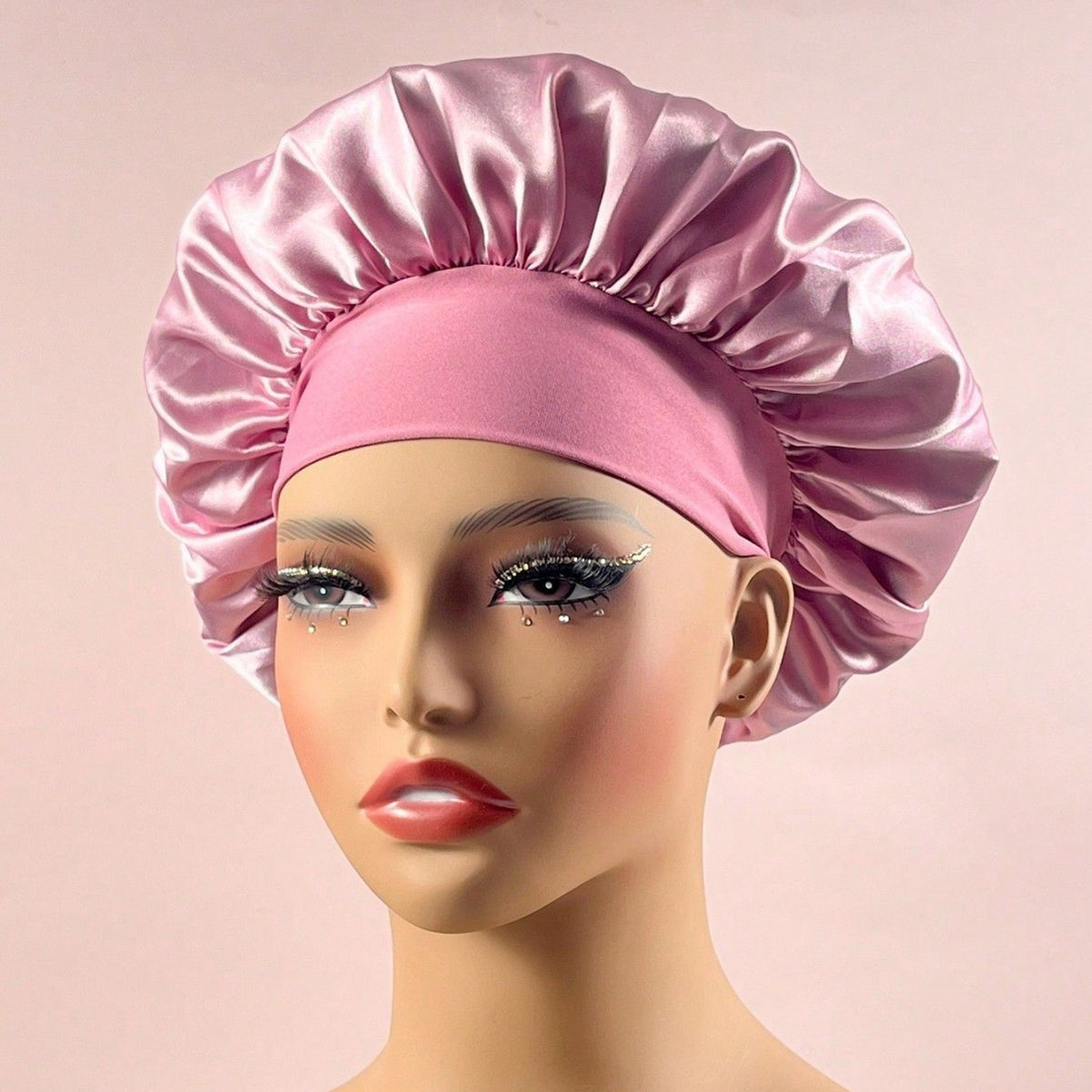 European and American Cross-Border Wide-Brimmed High-Elastic Satin Sleep Cap, Fashionable Beauty Satin Sleep Cap for Women, Silk Satin Hair Care Cap Headscarf - image 2