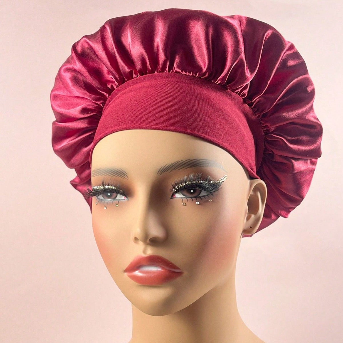 European and American Cross-Border Wide-Brimmed High-Elastic Satin Sleep Cap, Fashionable Beauty Satin Sleep Cap for Women, Silk Satin Hair Care Cap Headscarf - image 4