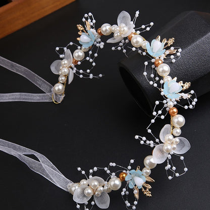 Flower Wreath Headband for Children, Little Girl's Fairy-Style Pearl Flower Hairband, Fairy Girl Headband Hair Accessory - image 3