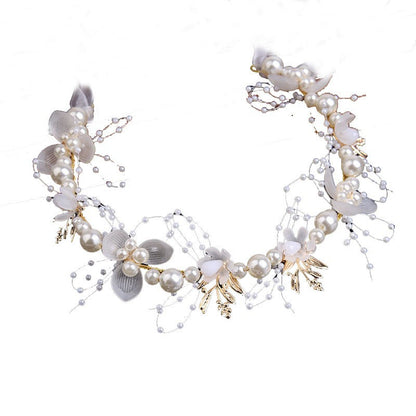 Flower Wreath Headband for Children, Little Girl's Fairy-Style Pearl Flower Hairband, Fairy Girl Headband Hair Accessory - image 5