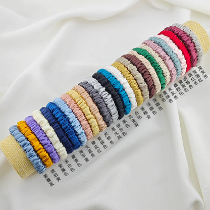 19 Momme 1cm Silk Hair Tie, 100% Silk Small Hair Tie, Hair Accessory with a High-End Feel, Mulberry Silk Scrunchie - image 2