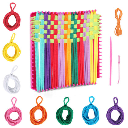 Cross-Border Rainbow Rubber Band DIY Elastic Rope Ring Weaving European and American Coil Loom Creative Coaster Hair Rope Set - image 3