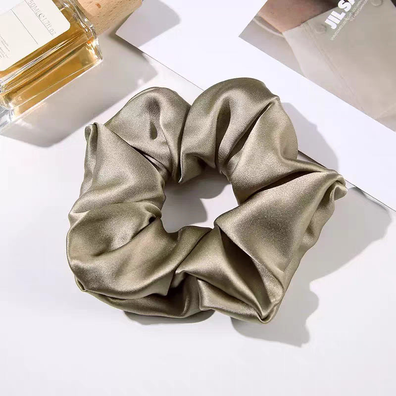 19 Mumi Silk Scrunchie 6cm Does Not Hurt Hair, High-End Silk Headwear Korean Style 100 Silk Scrunchie - image 3