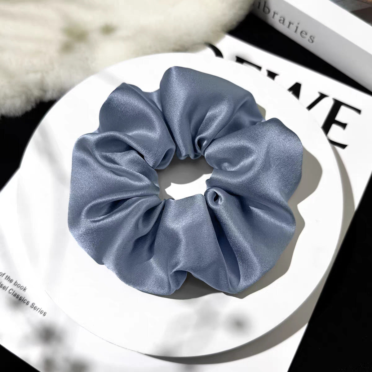 19 Mumi Silk Scrunchie 6cm Does Not Hurt Hair, High-End Silk Headwear Korean Style 100 Silk Scrunchie - image 4