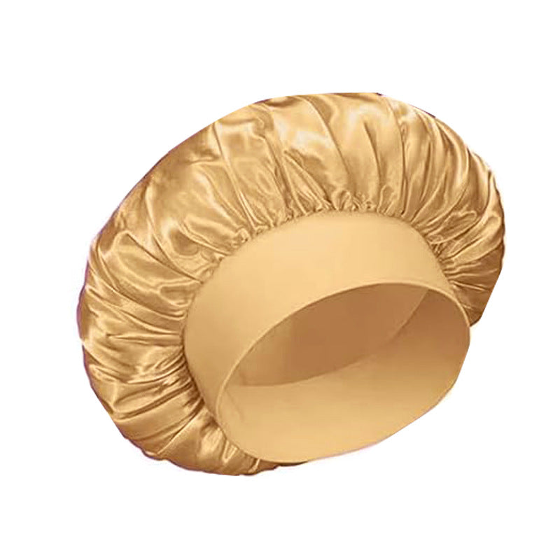 Cross-Border Women's Wide-Brimmed High-Elastic Hat Satin Nightcap Hairdressing Shower Cap High-End Material Satin Hair Care Cap - image 4