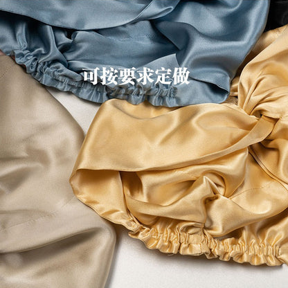 19mm Cross Hair Cap Double-Layer Silk Sleep Cap Postpartum Cap Shower Cap Women's 100% Mulberry Silk Sleep Cap Hair Hat - image 3