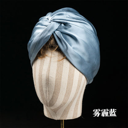 19mm Cross Hair Cap Double-Layer Silk Sleep Cap Postpartum Cap Shower Cap Women's 100% Mulberry Silk Sleep Cap Hair Hat - image 4
