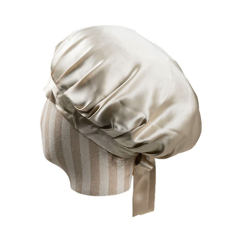 Silk Sleep Cap with Ribbon, 19 Momme, 100% Mulberry Silk Sleep Cap, Discount Cap, Postpartum Cap, Bath Cap, Silk Hair Cap - image 5