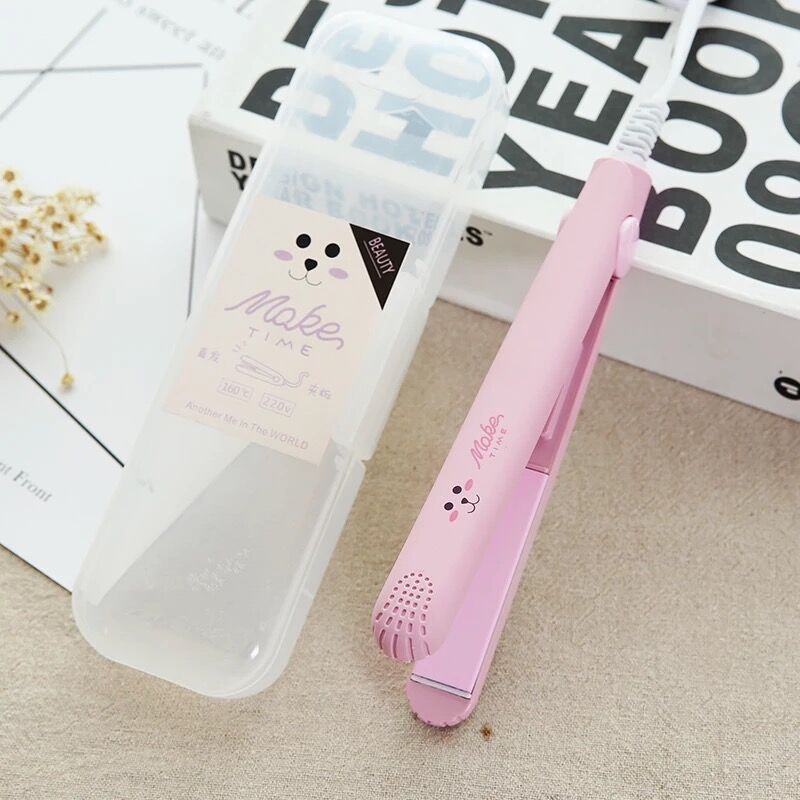 Mini Curling Iron, Straight and Curling Dual-Purpose Hair Straightener, Plastic Box Packaging, Small Splint Ironing Board, Student Dormitory Factory Direct Sale - image 1