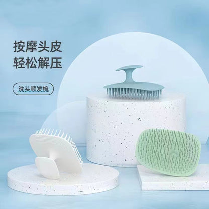 Douyin Hair Washing Comb Massage Brush for Washing the Head, Dual-Use for Dry and Wet Hair, Multifunctional Scalp Shampooing and Cleaning Comb, Meridian Brush W - image 1