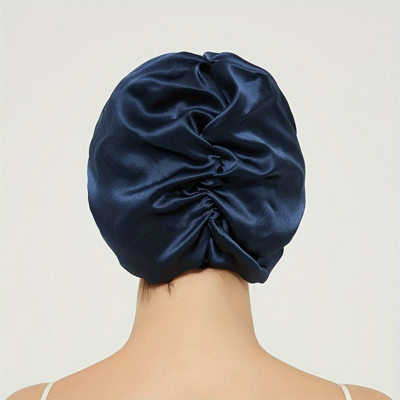 Cross-Border 19mm Silk Nightcap Double-Layer 100 Mulberry Silk Hat Hair Care Shower Cap Hair Cap Silk Square Nightcap - image 4