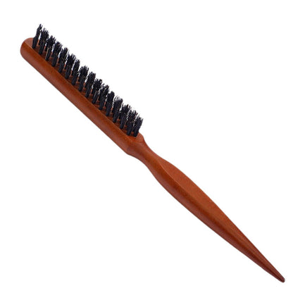 Boar Bristle Narrow Tooth Comb Hairdressing Three-Row Hair Comb Fluffy Styling Long Handle Makeup Pointed Tail Curly Hair Comb - image 5