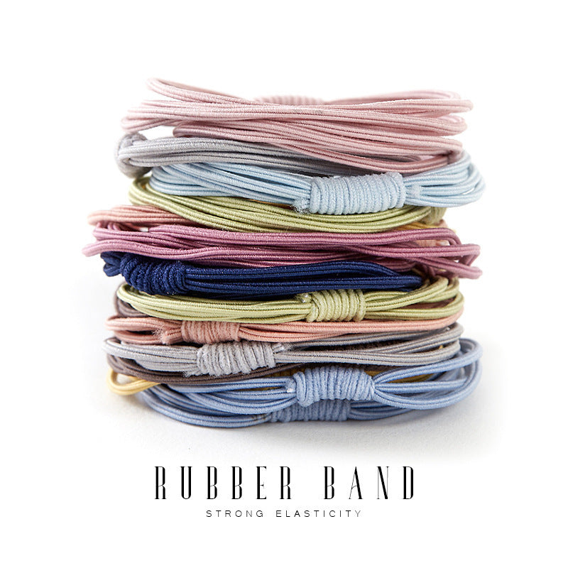Korean Version of the New Four-In-One Internet Celebrity High-Elastic Rubber Band Hair Tie Durable Basic Hair Rope Simple Hair Accessories Headband - image 1