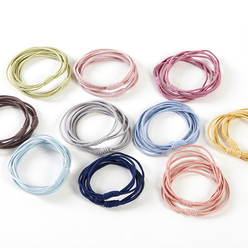Korean Version of the New Four-In-One Internet Celebrity High-Elastic Rubber Band Hair Tie Durable Basic Hair Rope Simple Hair Accessories Headband - image 2