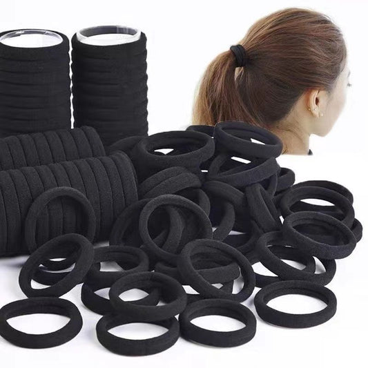 Black High Elastic Headband Towel Hair Band Amazon 4cm Seamless Hair Band Korean Style Rubber Band Hair Accessories for Women Wholesale - image 1