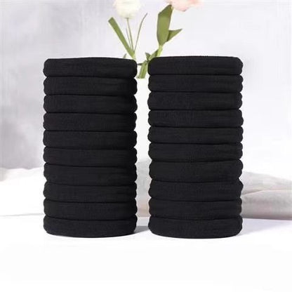 Black High Elastic Headband Towel Hair Band Amazon 4cm Seamless Hair Band Korean Style Rubber Band Hair Accessories for Women Wholesale - image 4