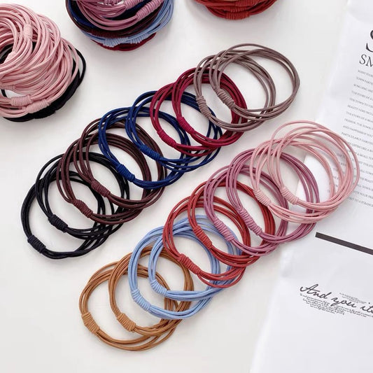 4-in-1 Hair Rope Korean Style Simple High Elastic Basic Hair Rope Hair Tie Women's Hair Rubber Band Hair Accessories Wholesale - image 1