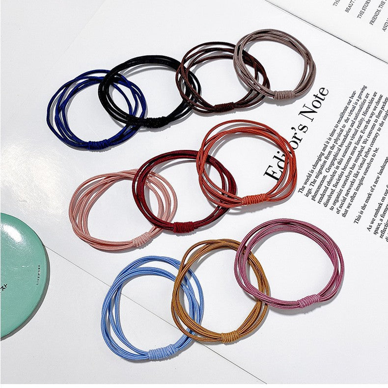 4-in-1 Hair Rope Korean Style Simple High Elastic Basic Hair Rope Hair Tie Women's Hair Rubber Band Hair Accessories Wholesale - image 2