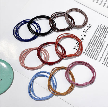4-in-1 Hair Rope Korean Style Simple High Elastic Basic Hair Rope Hair Tie Women's Hair Rubber Band Hair Accessories Wholesale - image 2
