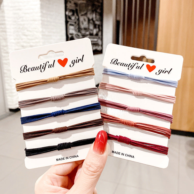 4-in-1 Hair Rope Korean Style Simple High Elastic Basic Hair Rope Hair Tie Women's Hair Rubber Band Hair Accessories Wholesale - image 3