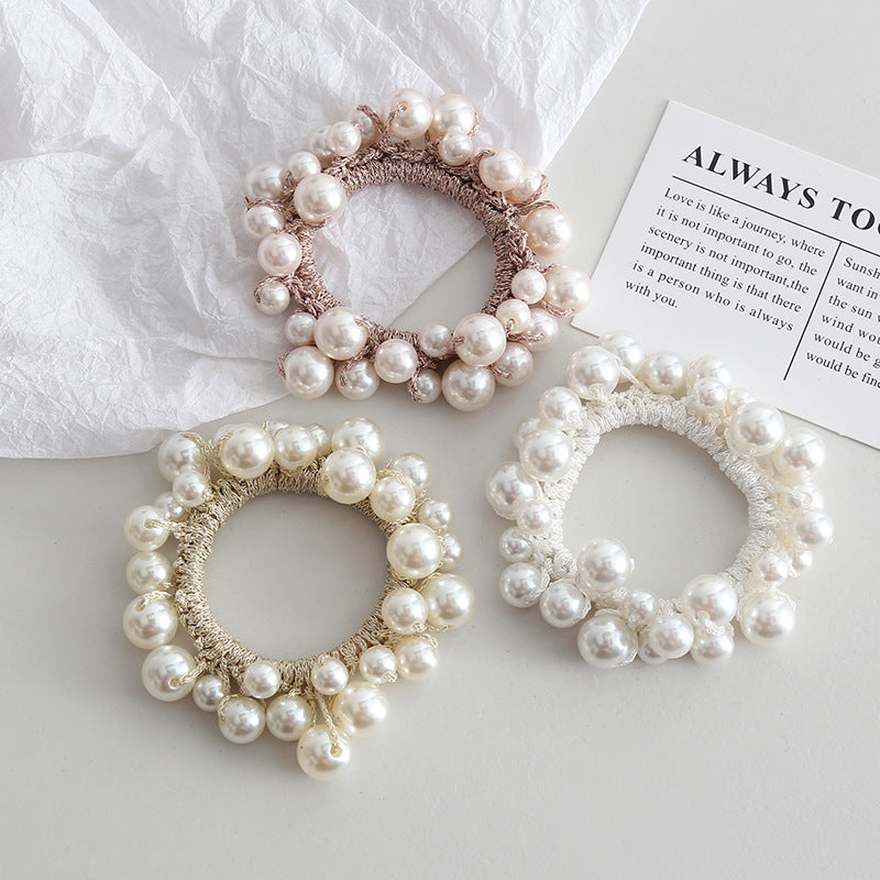 Korean Style Hair Accessories for Women, Fashionable Updo Hair Ties, Pearl Hair Ties, Handmade Hair Accessories, Ponytail Hair Ties - image 1