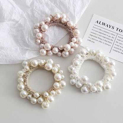 Korean Style Hair Accessories for Women, Fashionable Updo Hair Ties, Pearl Hair Ties, Handmade Hair Accessories, Ponytail Hair Ties - image 1