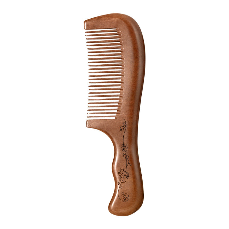 Niliya Peach Wood Sandalwood Comb, Anti-Static, Detangling, Smooth Hair, Gift Box, Wide-Tooth Hair Comb, Wooden Comb - image 5