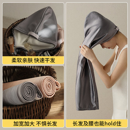 Satin Hair Drying Cap for Women 2025 New Model 7A Antibacterial Double-Layer Thickened Water-Absorbent Quick-Dry Home-Use Shower Cap Composite Hair Drying Towel - image 3