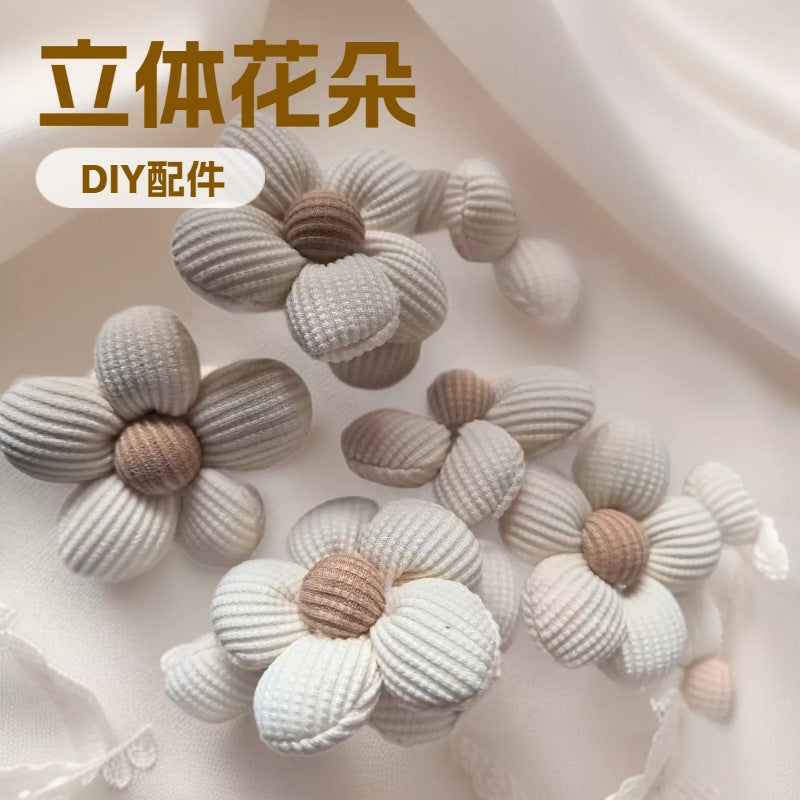 New Cotton-Filled Decorative Flowers for DIY Clothing, Hair Clips, Headwear, Shoe Accessories, Three-Dimensional Cute Textile Flowers - image 2
