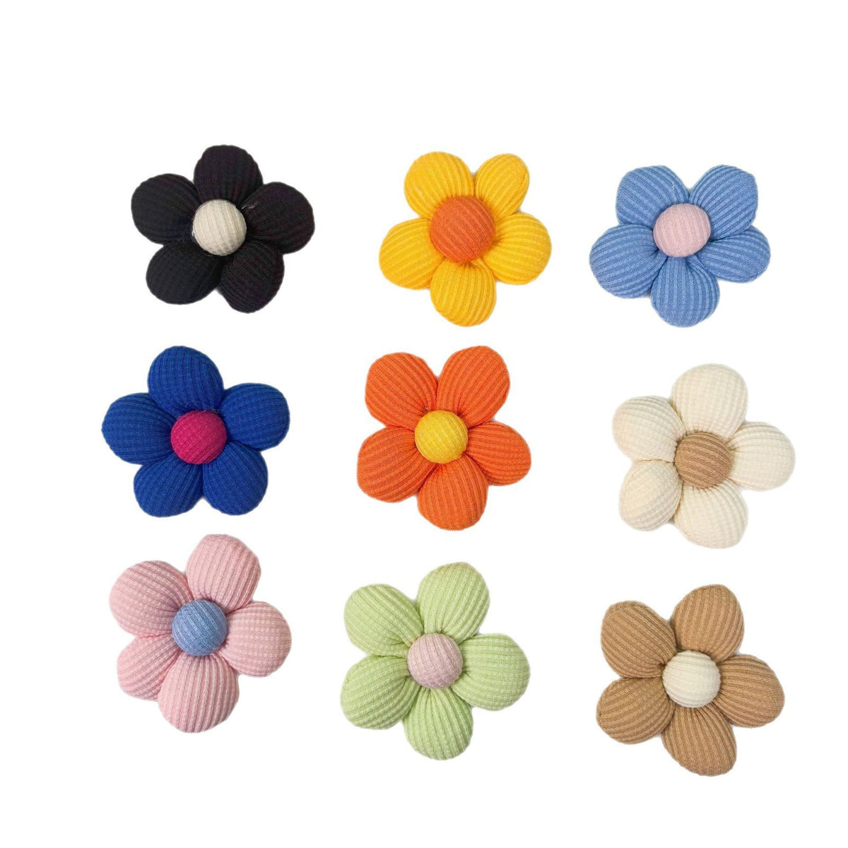 New Cotton-Filled Decorative Flowers for DIY Clothing, Hair Clips, Headwear, Shoe Accessories, Three-Dimensional Cute Textile Flowers - image 5