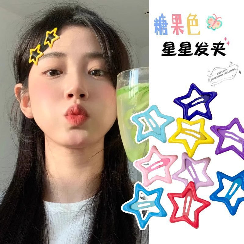 Star Hairpin Women's Hair Trim Side Clip Side Bangs Clip Five-Pointed Star Bb Clip Cute Kidsren's Hairpin Clip Headwear - image 2