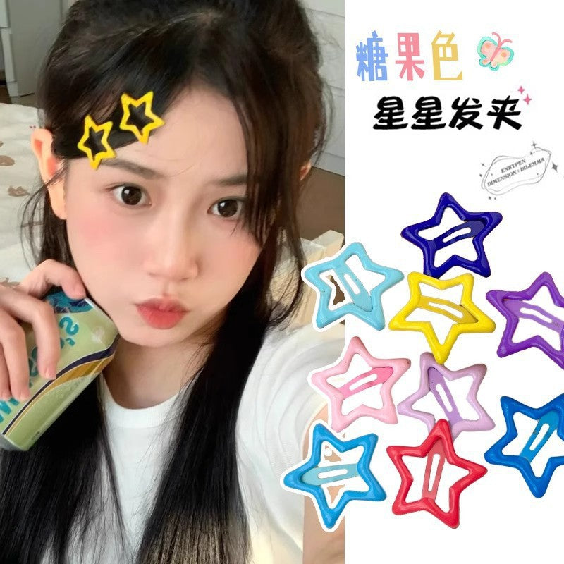 Star Hairpin Women's Hair Trim Side Clip Side Bangs Clip Five-Pointed Star Bb Clip Cute Kidsren's Hairpin Clip Headwear - image 3