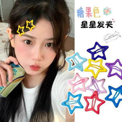 Star Hairpin Women's Hair Trim Side Clip Side Bangs Clip Five-Pointed Star Bb Clip Cute Kidsren's Hairpin Clip Headwear - image 3
