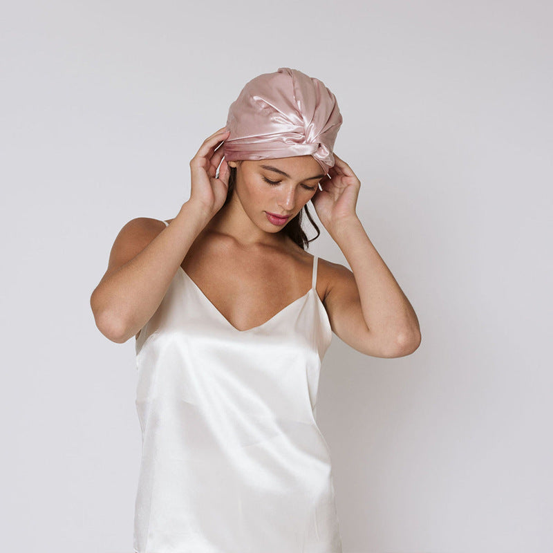 Amazon Silk Nightcap 16/19 Mumi Mulberry Silk Nightcap Women's Chemotherapy Cap Satin Hair Care Cap Cross-Border Wholesale - image 4