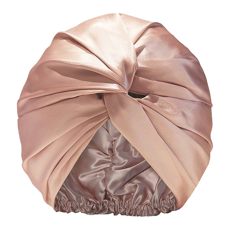 Double-Layer Silk Sleep Cap 100% Mulberry Silk Hair Care Cap Postpartum Silk Headscarf Cap Japan Amazon Cross-Border Customization - image 5
